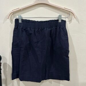 J Crew Navy Blue Linen Elastic Skirt